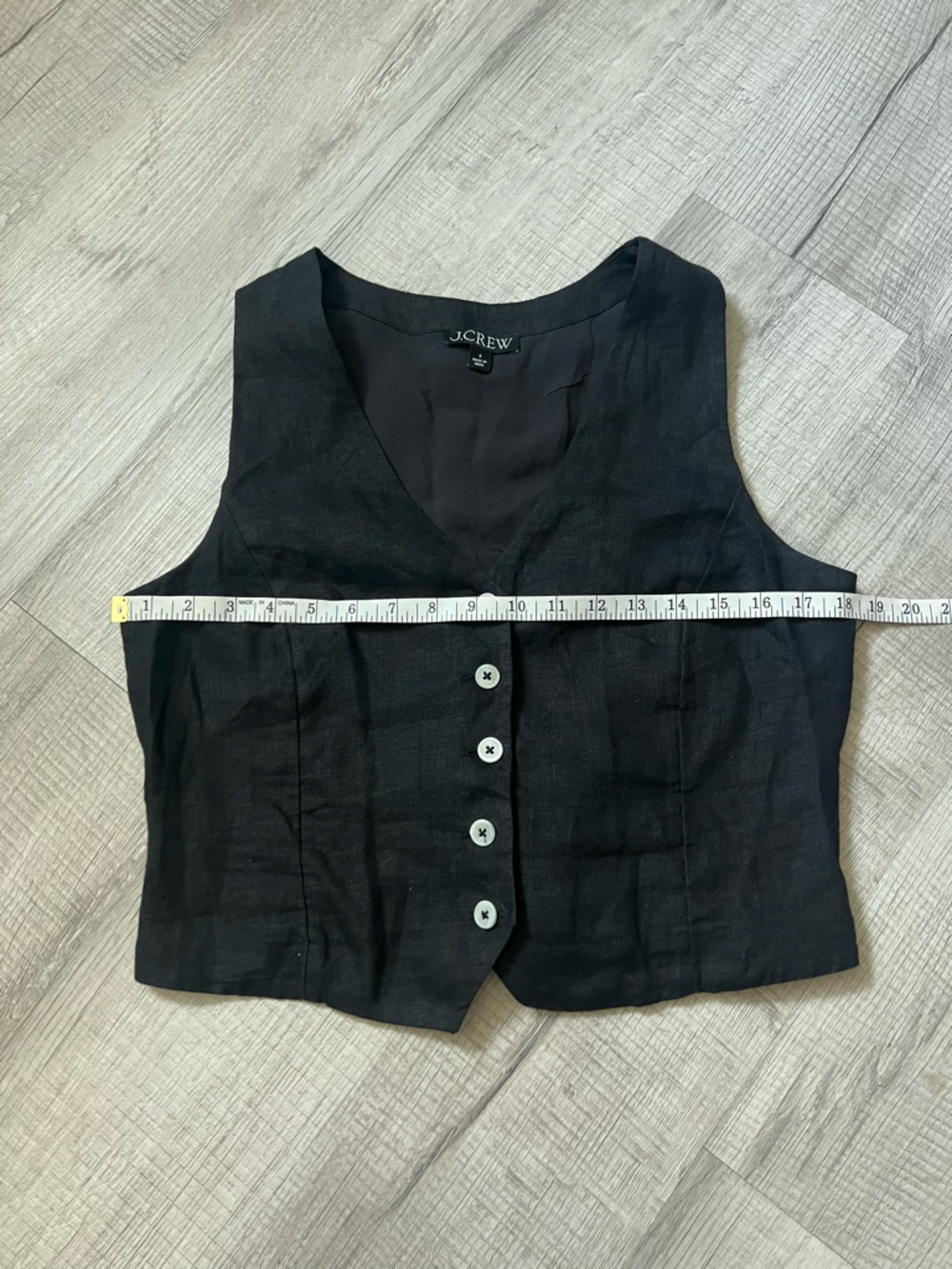 J. CREW Linen Black Women's Button-Front Vest Small - Picture 11 of 13